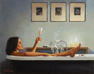 Non ho voglia di uscire, prepararmi, depilarmi, c'è Sanremo! Tanto so che se esco rischio di ritrovarmi circondata da trottolini amorosi du du da da dà. Qua non mi manca niente, il vino c'è, il cibo pure e se ho voglia d'amore ho sempre delle batterie di riserva.